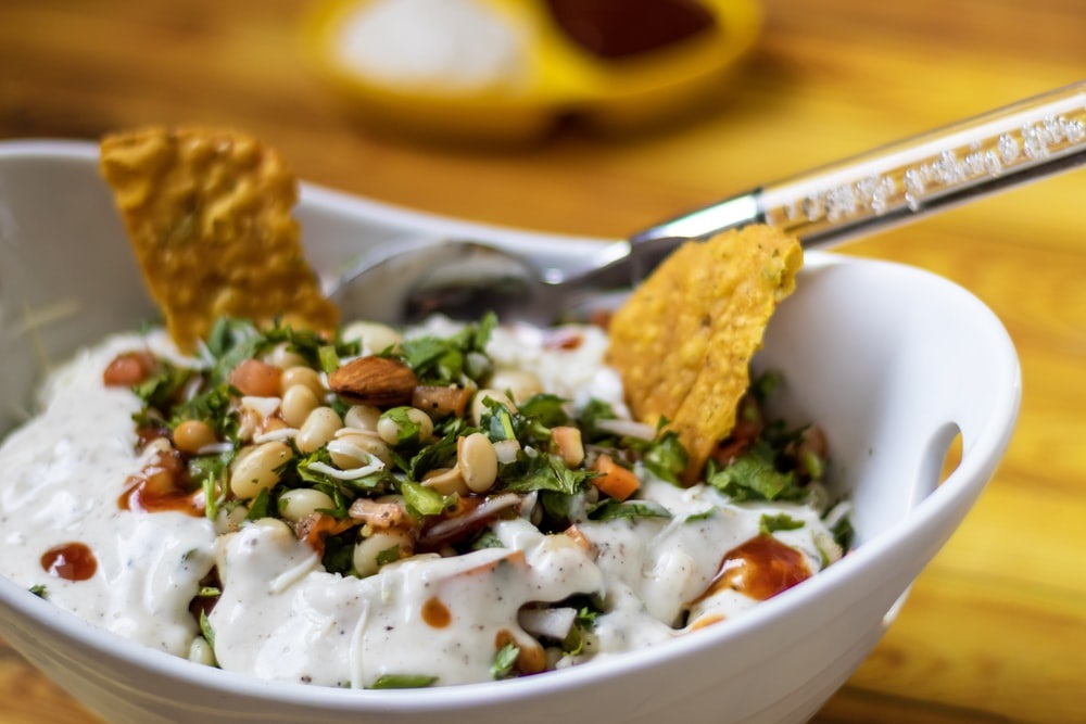 Image of a bowl with channa chaat